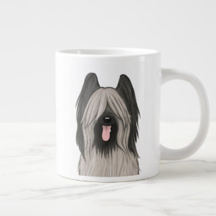 Cute Briard Tecknad hund Jumbo Mugg