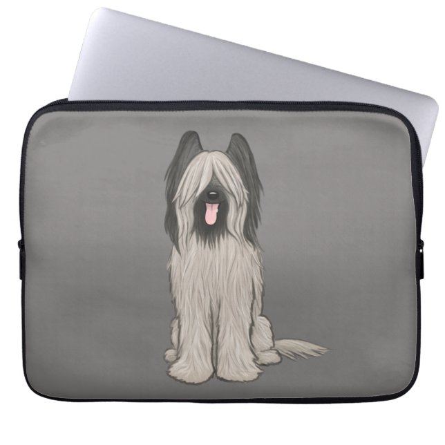 Cute Briard Tecknad hund Laptop Fodral (Framsidan)