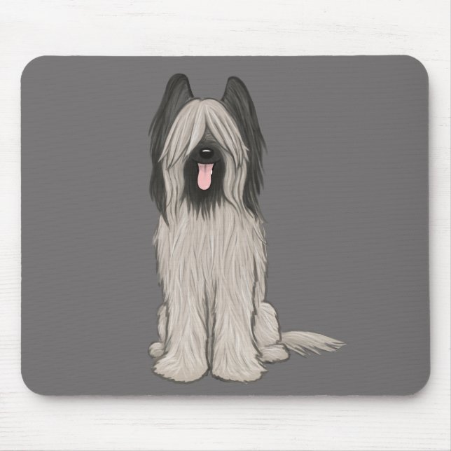 Cute Briard Tecknad hund Musmatta (Framsidan)