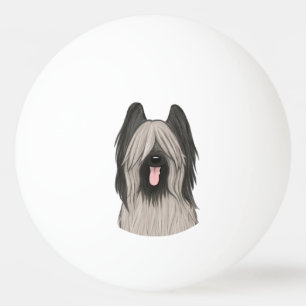 Cute Briard Tecknad hund Pingisboll