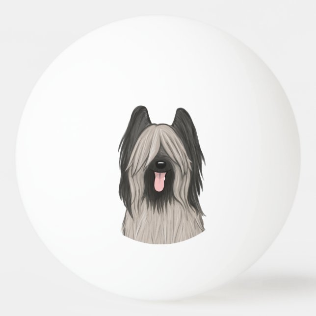 Cute Briard Tecknad hund Pingisboll (Framsidan)
