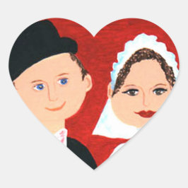 Cute Bride and Groom Bröllop Heart Stickers Hjärtformat Klistermärke