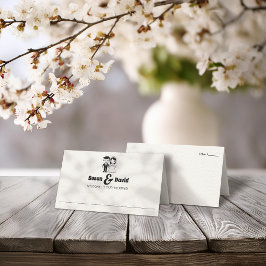 Cute Bride and Groom Bröllop Place Card Placeringskort