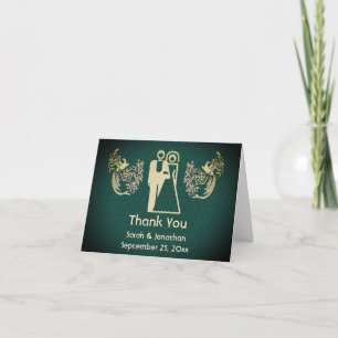 Cute Bride and Groom Doves Personlig Bröllop Tack Kort