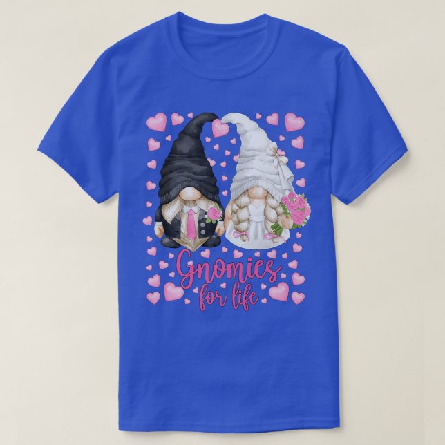 Cute Bride And Groom Gnomies for Life For Bachelor T Shirt (Design framsida)
