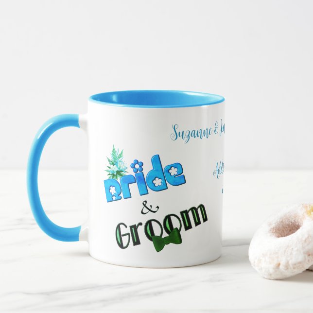 Cute Bride and Groom Personlig Bröllop Mugg (Med munk)