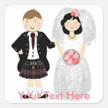 Cute Bride and Groom Scottish Bröllop Theme