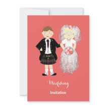 Cute Bride and Groom Scottish Bröllop Theme