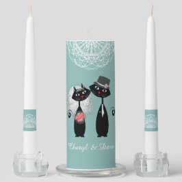 Cute Bride & Groom Lucky Svarta katter Personlig