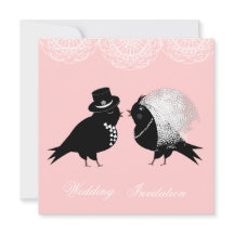 Cute Bride och Groom Whimsical Love birds