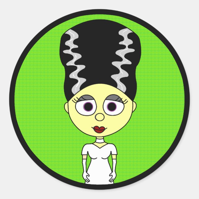Cute Bride of Frankenstein Runt Klistermärke (Framsida)