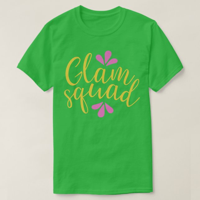 Cute Bridesmaid Bachelorette Party Bride Glam Squa T Shirt (Design framsida)