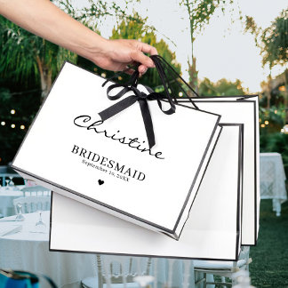 Cute Bridesmaid Bröllop Tack Black & White
