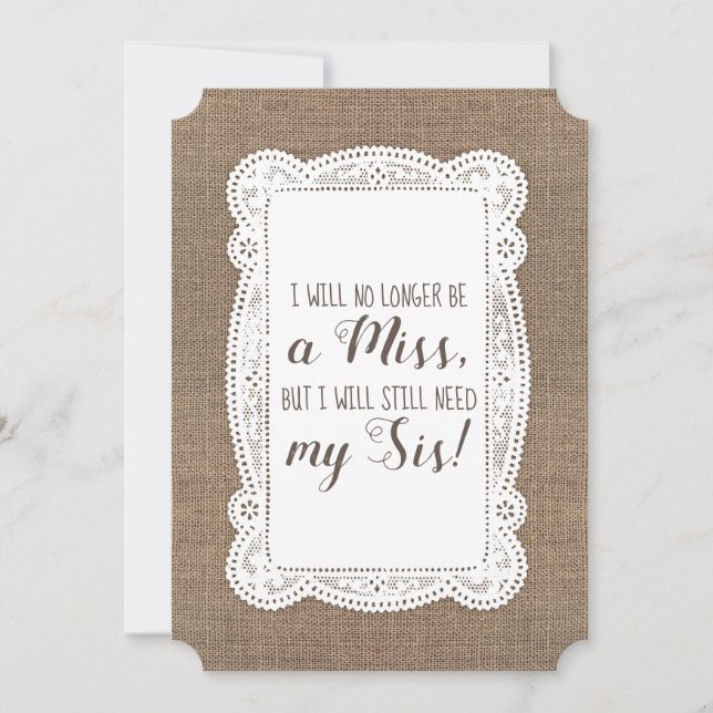 Cute Bridesmaid/Maid of honor Frieri Inbjudningar (Framsida)