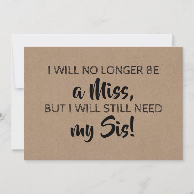 Cute Bridesmaid/Maid of honor Frieri Inbjudningar (Framsida)