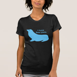 Cute bright Blue Sea Lejonare kärlek Tee Shirt