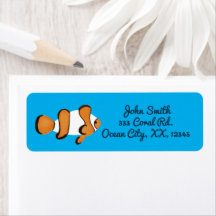 Cute Bright Blue Tropical Sea Creator Clownfish