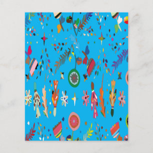 Cute Bright Colorful Blommigt Flygblad