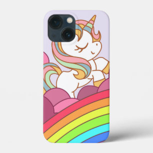 Cute Bright Colorful Unicorn och Rainbow Art