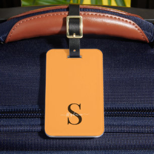 Cute Bright Gult Monogram Initialer och Namn Bagagebricka