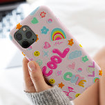Cute Bright illustrerar regnbågsmärken mönster<br><div class="desc">Cute Bright Y2k-illustration med stil-klistermärken mönster med coola moderna regnbågar,  moln,  ljus- och pastellform färg,  blommor,  fredstecken,  lägg till ditt namn</div>