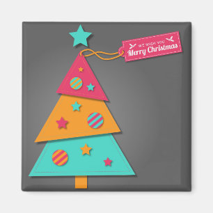 Cute bright Julgran modern Art-farkoster Magnet