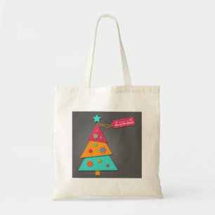 Cute bright Julgran modern Art-farkoster Tygkasse