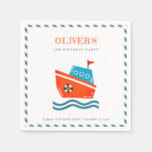 Cute Bright Kids Nautical Boat any Age Birday