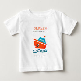 Cute Bright Kids Nautical Boat any Age Birday T Shirt