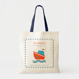 Cute Bright Kids Nautical Boat any Age Birday Tygkasse