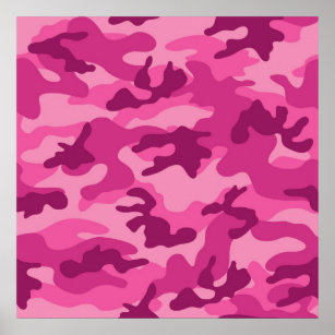 Cute Bright Pink Camo, Camouflage Poster