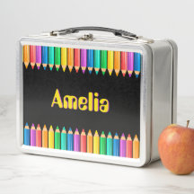 Cute Bright Rainbow Färg Pencil Kids Namn