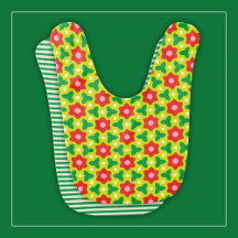 Cute Bright Red Flowers on Mod Lime Green Blommigt