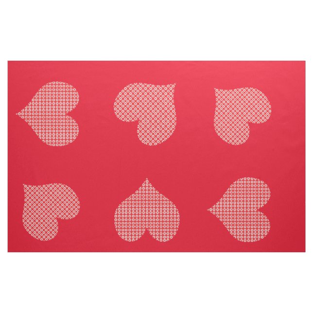 Cute Bright Red Patterned Hearts Fabric Tyg (Fat Quarter)