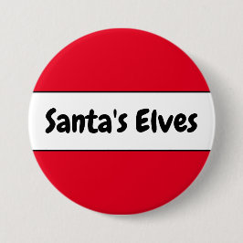 Cute Bright Red "Santa s Elves" Candy cane Rand Knapp