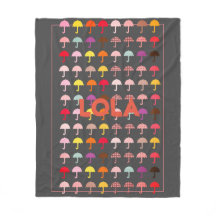 Cute Bright-Roligt Paraplla Mönster Add Namn Blank