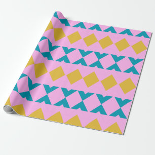Cute Bright Rosa Modern geometrisk form Mönster Presentpapper