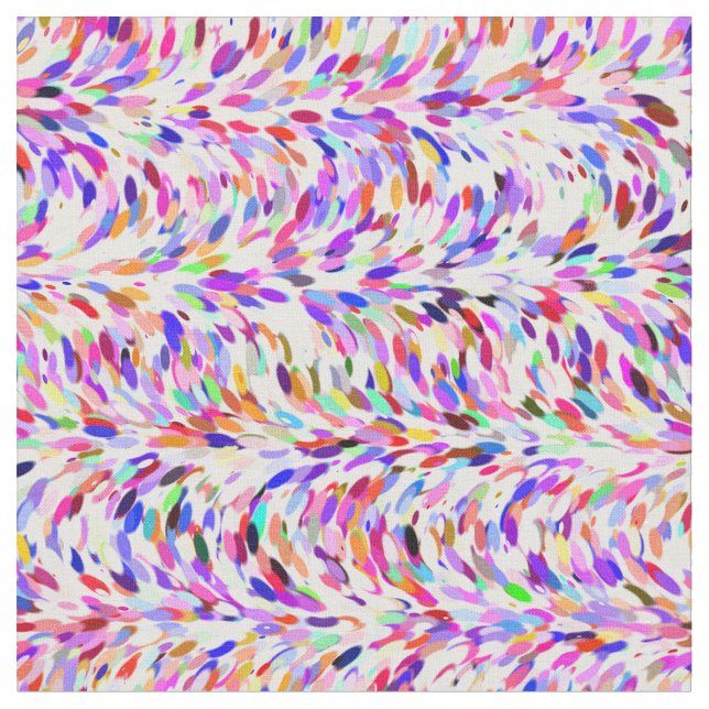 Cute Bright Summer Färg Paint Splatter Mönster Tyg (Närbild)