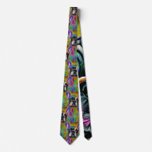 Cute Brindle Fransk Bulldog Necktie