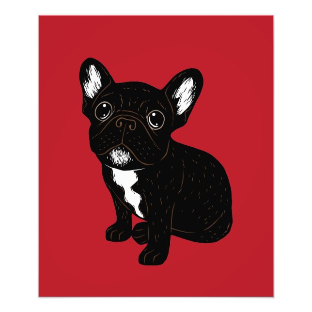 Cute Brindle Frenchie Puppy Fototryck (Framsidan)