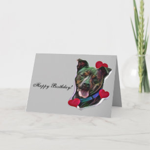 Cute Brindle Pop Art Pit Bull Stafford dshire Kärl Kort