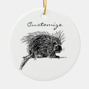 Cute Brithy Hedgehog Thunder_Cove Julgransprydnad Keramik