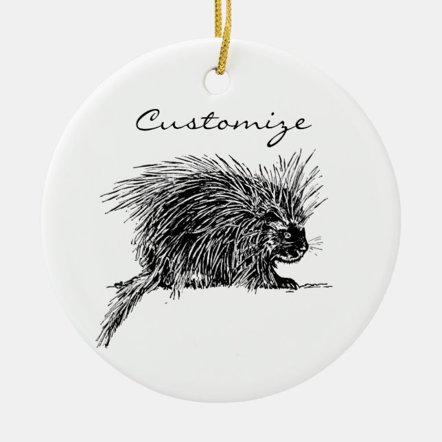 Cute Brithy Hedgehog Thunder_Cove Julgransprydnad Keramik (Framsidan)