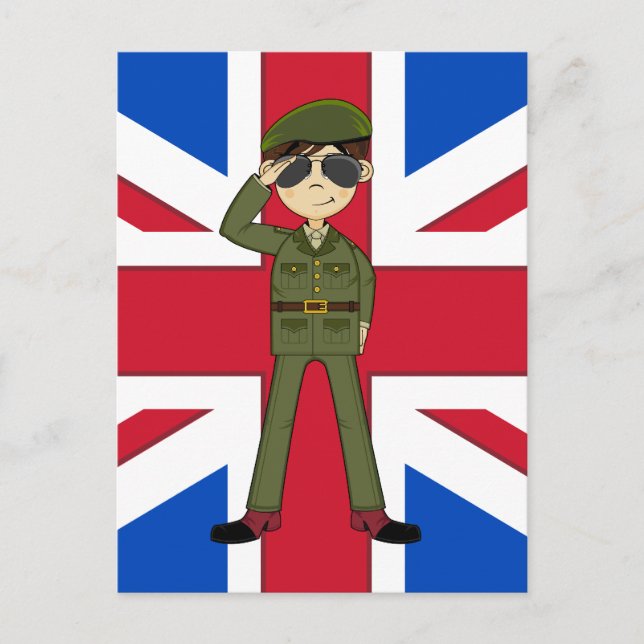 Cute British Army Soldier Postcard Vykort (Framsida)