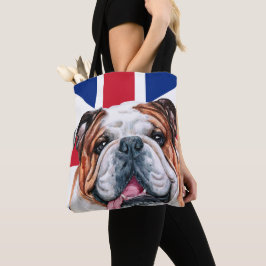 Cute British Bulldog på Union Jack Flagga Tygkasse