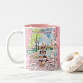 Cute British Cakes & Tea - Förenade kungariket Lon Två-Tonad Mugg