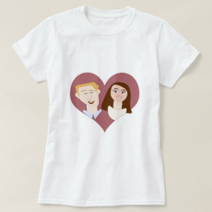 Cute British lite Royal Tecknad Kärlek Design Tee