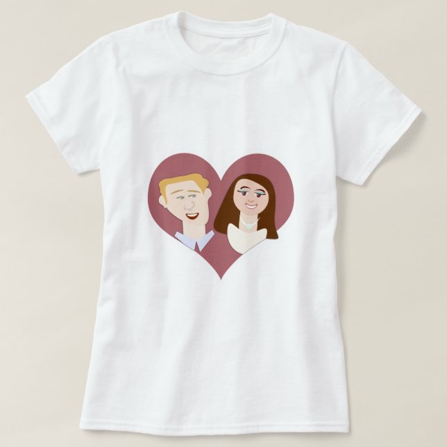 Cute British lite Royal Tecknad Kärlek Design Tee Shirt (Design framsida)