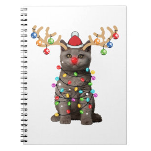Cute British Shorthair Cat Funny jul-Helgdag Anteckningsbok