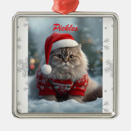 Cute British Shorthair Cat-Personligen - jul Julgransprydnad Metall